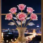 Bouquet de 5 roses éternelles roses 1