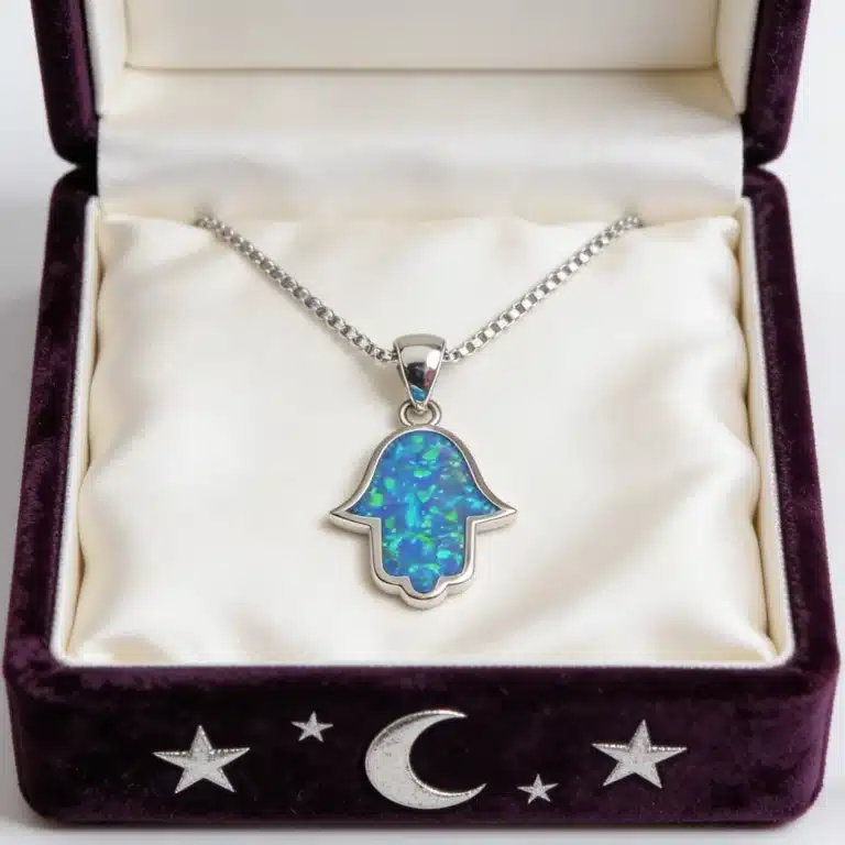 Collier femme main de Fatma opale 6