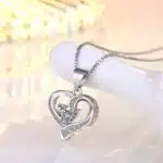 Collier femme coeur brillant strass 1