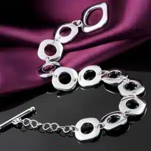 Bracelet femme gros maillons ovales 1