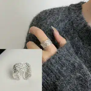 Bague femme argent vagues 1