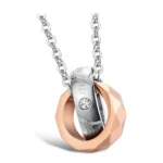 Collier couple double bagues 3