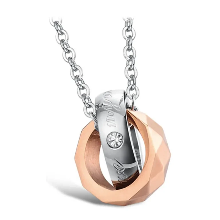 Collier couple double bagues 3