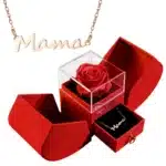 Boite à bijoux rose éternelle rouge collier maman 2