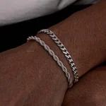 Double manchette tressée pour homme 1