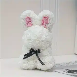 Lapin en roses éternelles Saint Valentin 2