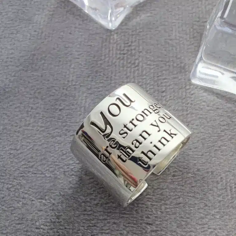 Bague femme manchette mot doux 1