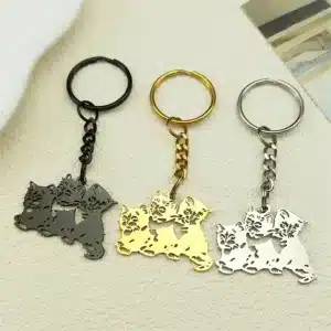 Porte-clés couple trio de chats 1