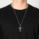 Collier couple gothique épée dragon 3