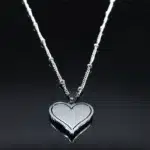Collier couple femme coeur strass brillant 3