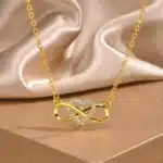 Collier femme coeur infini doré brillant 1