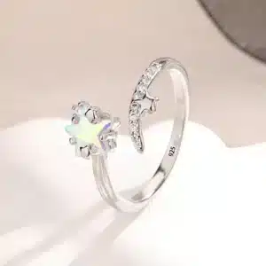 Bague de promesse femme étoile brillante 1