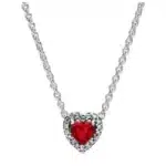 Collier femme solitaire coeur coloré brillant 4