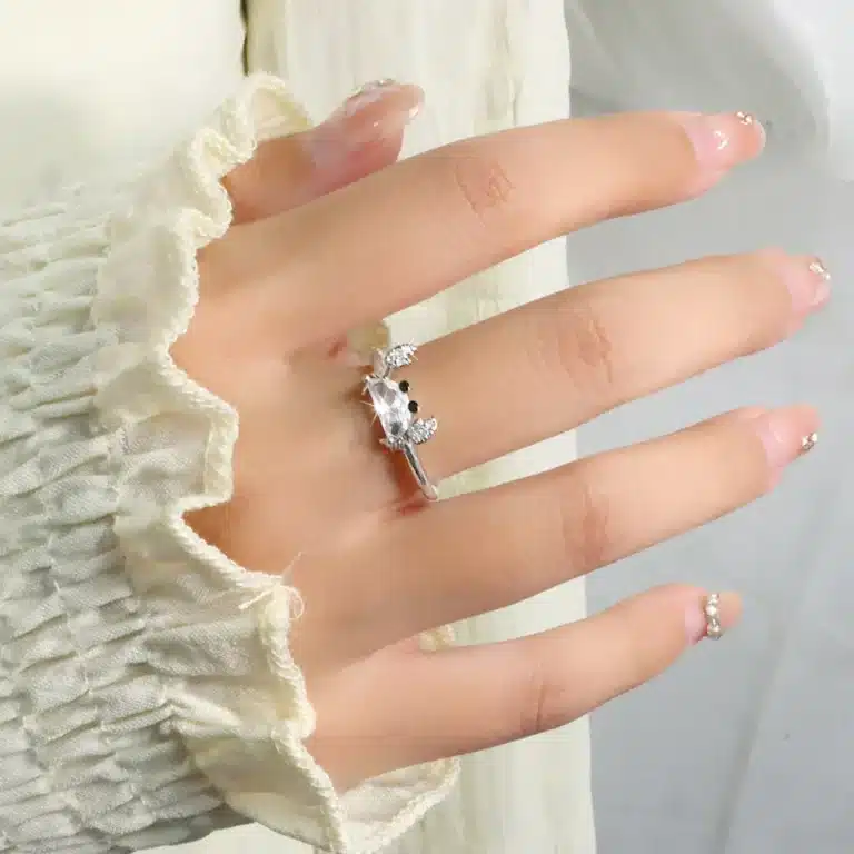 Bague femme crabe argenté 2