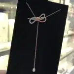 Collier femme noeud pendentif goutte 1