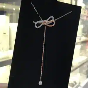 Collier femme noeud pendentif goutte 1