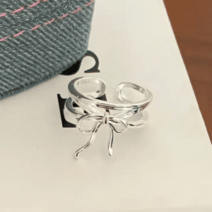 Bague femme ouverte noeud argent