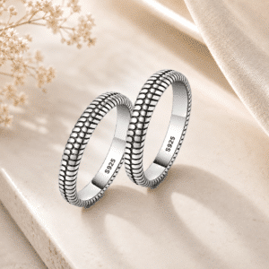 Bague couple mixte motif serpent