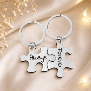 Porte-clés couple acier inox always and forever