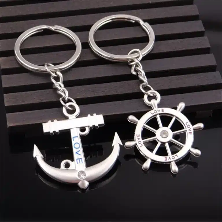 Porte-clés couple ancre gouvernail 1