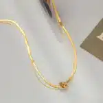 Collier femme chaine double anneaux 3