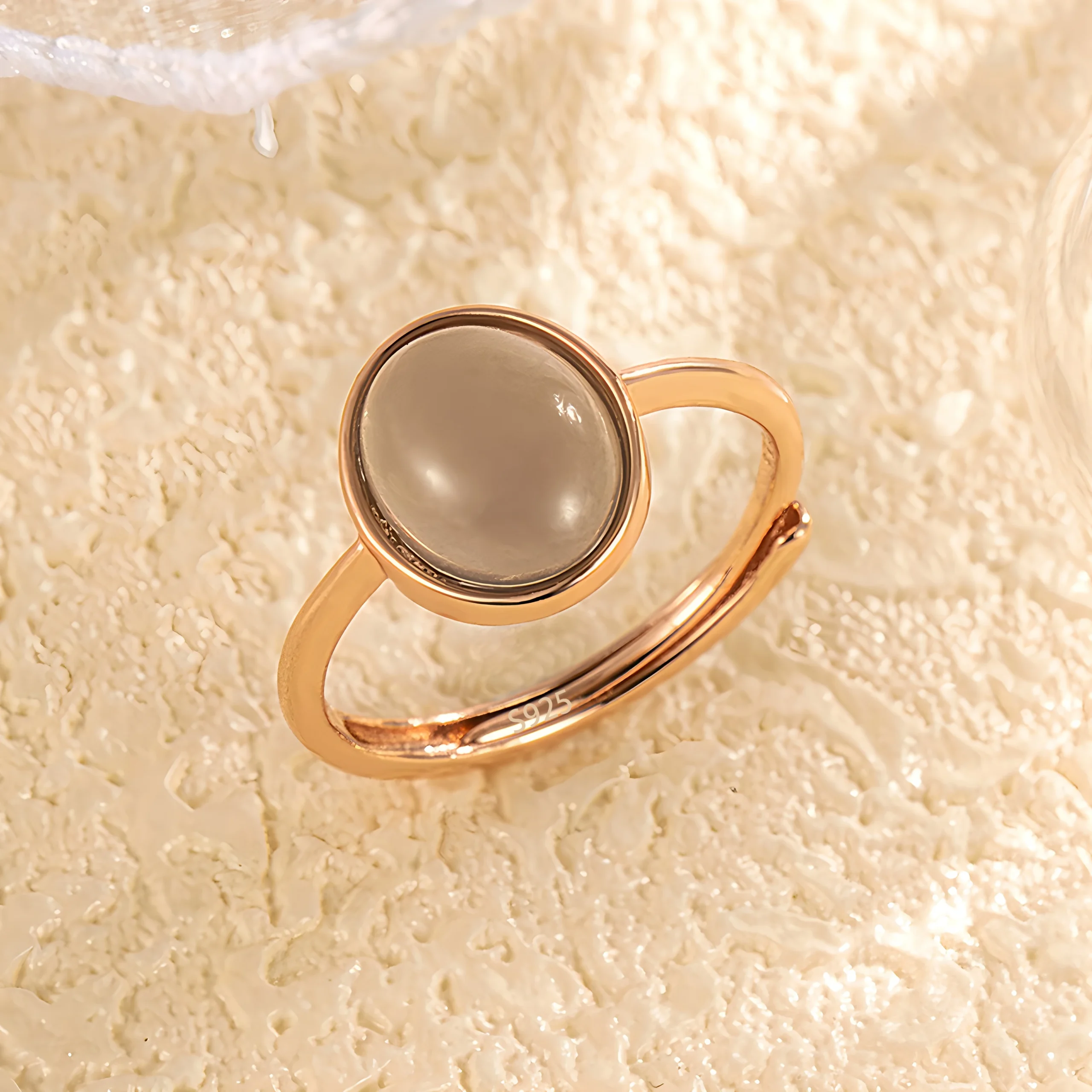 Bague femme pierre ovale noisette