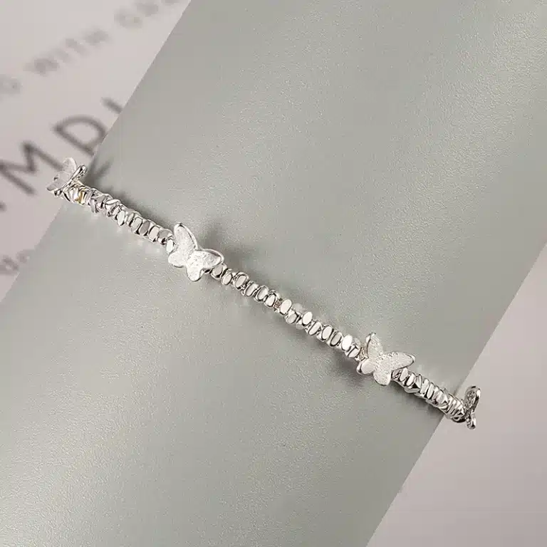 Bracelet fin argent petits papillons 2