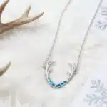 Collier femme bois de cerf opale 3