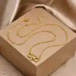 Collier femme coeur infini doré brillant 4