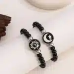 Bracelets couple lune soleil blanc et noir 1