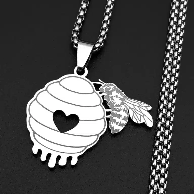 Collier couple ruche abeille 3