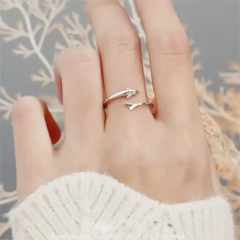 Bague dauphin femme ajustable 2