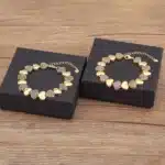 Bracelet femme coeurs épais dorés 4
