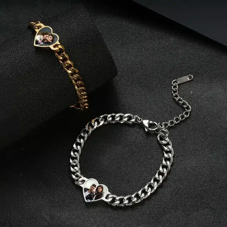 Bracelet couple personnalisable coeur souvenir 5