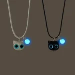 Collier bracelet couple chat lumineux 2