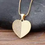 Collier femme coeur doré brillant divisé 1