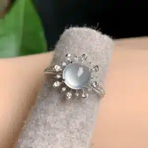 Bague femme fleur nacre argent 1