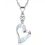 Collier femme coeur opale multicolore 7