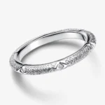 Bague femme alliance texturée argent brillant 1