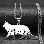 Collier femme chaton avec fleurs 1