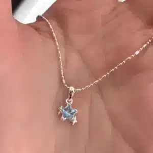 Collier femme étoile filante bleue 1