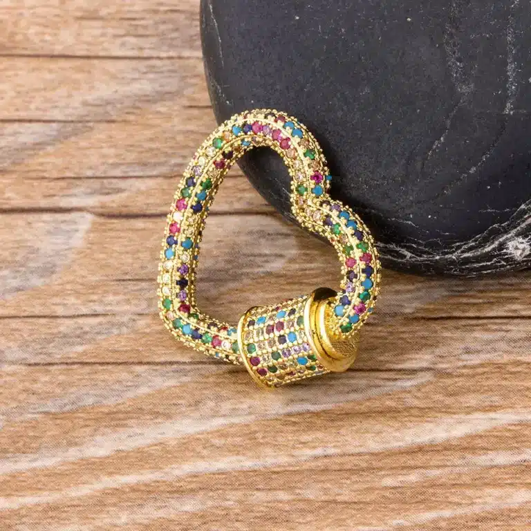 Collier cœur mousqueton arc-en-ciel femme 5