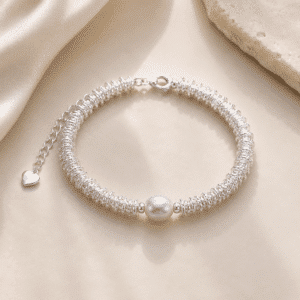 Bracelet femme blanc nacré
