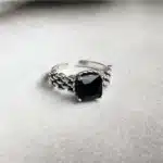 Bague homme chevalière noire 1