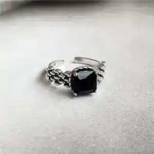 Bague homme chevalière noire 1