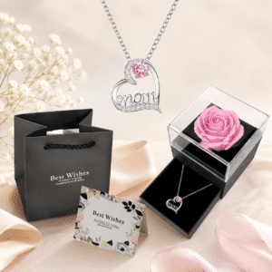 Coffret rose éternelle collier fête des mères