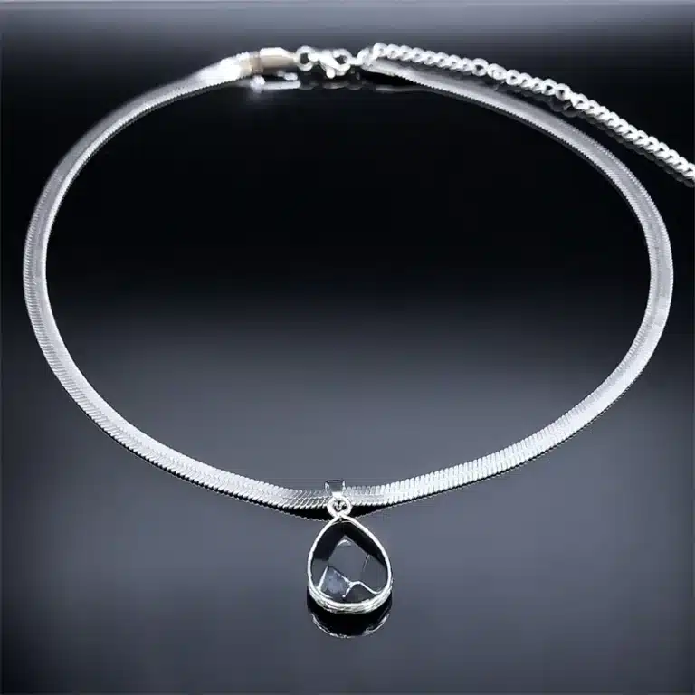 Collier goutte colorée femme 3