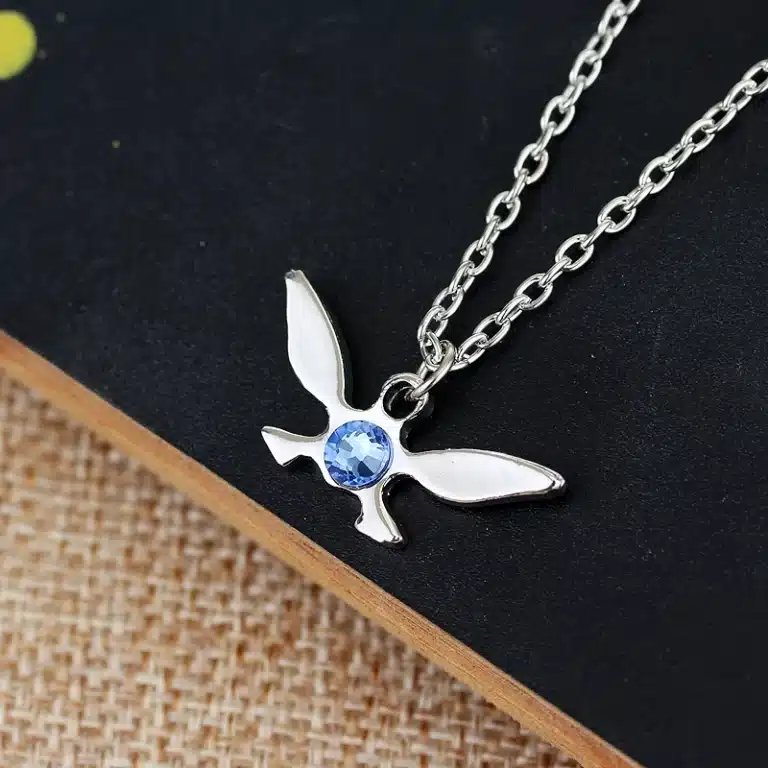 Collier femme papillon bleu 2