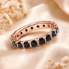 Bague femme alliance noire rose gold