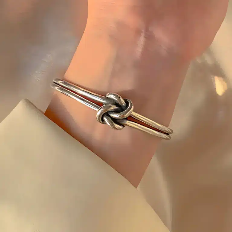 Bracelet double jonc avec noeud 1